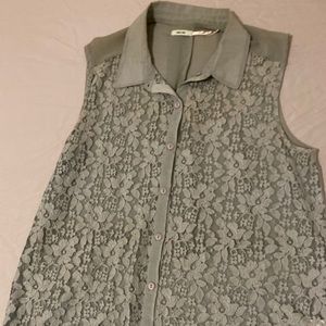 Button up baby blue shell